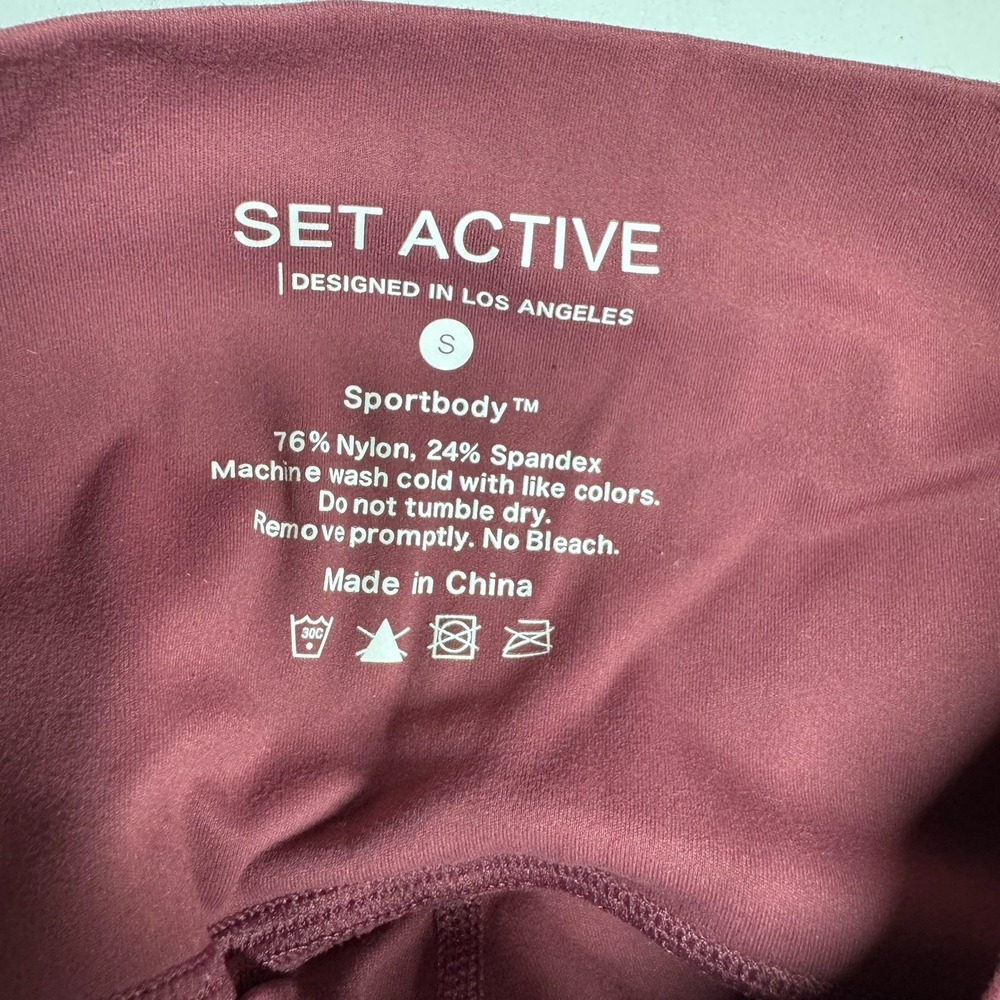 Set Active Mauve Athletic High Waist Leggings Women's Size S Sport body - Picture 2 of 9